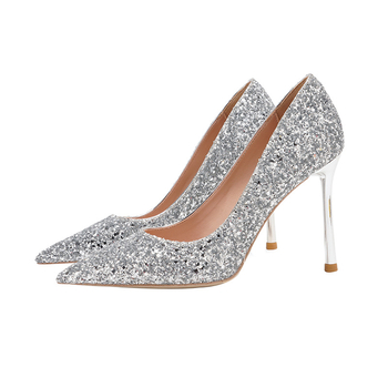 Νυφικά Παπούτσια Γυναικεία Ανοιξιάτικα Νυφικά Παπούτσια με Πούλιες Νυφικό Δύο Φορεμάτων Κρυστάλλινα Παπούτσια 2022 Νέα Ψηλοτάκουνα Λεπτά Τακούνια Χωρίς Κούραση Πόδια