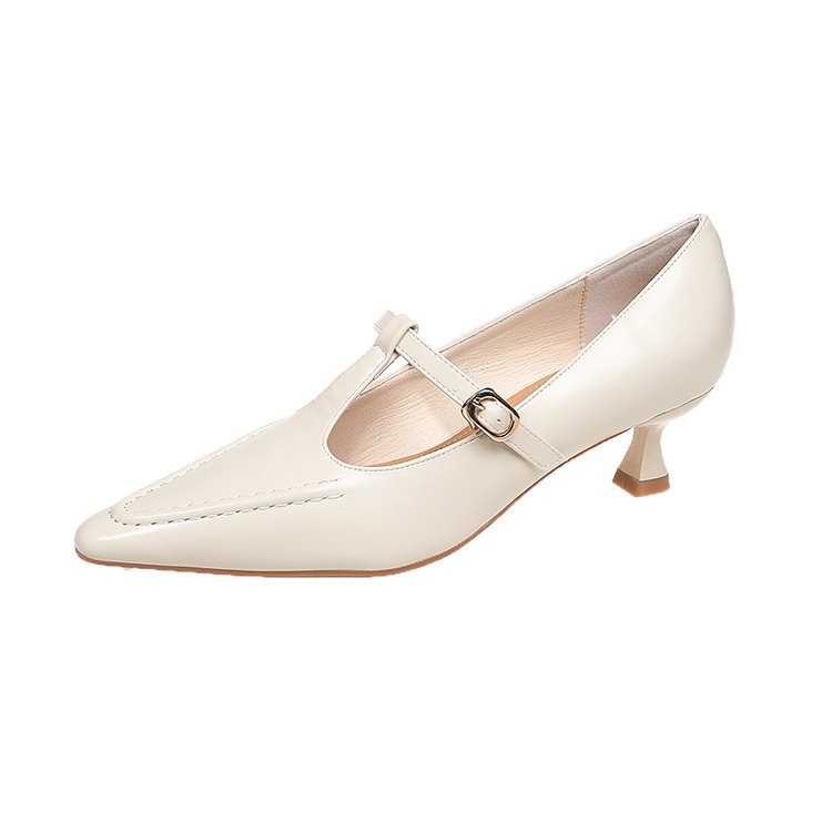 Jesenné topánky 2024, nové, jednovrstvové, dámske čierne, duté, špicaté, s jehlovým podpätkom, s plytkými ústami, Mary Jane topánky pre ženy