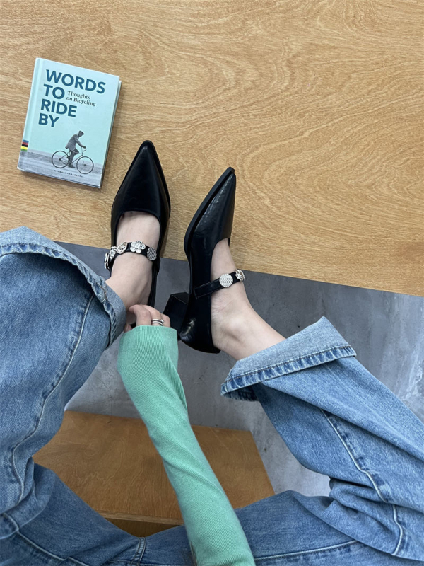 DAPAISHOW Čarodejník z krajiny Oz ~ Dámske biele topánky Mary Jane s vysokým podpätkom, štýlové, jarné, špicaté