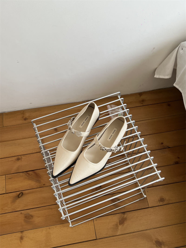 DAPAISHOW Čarodejník z krajiny Oz ~ Dámske biele topánky Mary Jane s vysokým podpätkom, štýlové, jarné, špicaté