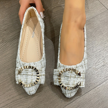 Nízke jednovrstvové topánky Sladké ležérne dámske topánky Jarné nové cezhraničné plus size módne špicaté nízke podpätky ploché topánky jednovrstvové topánky