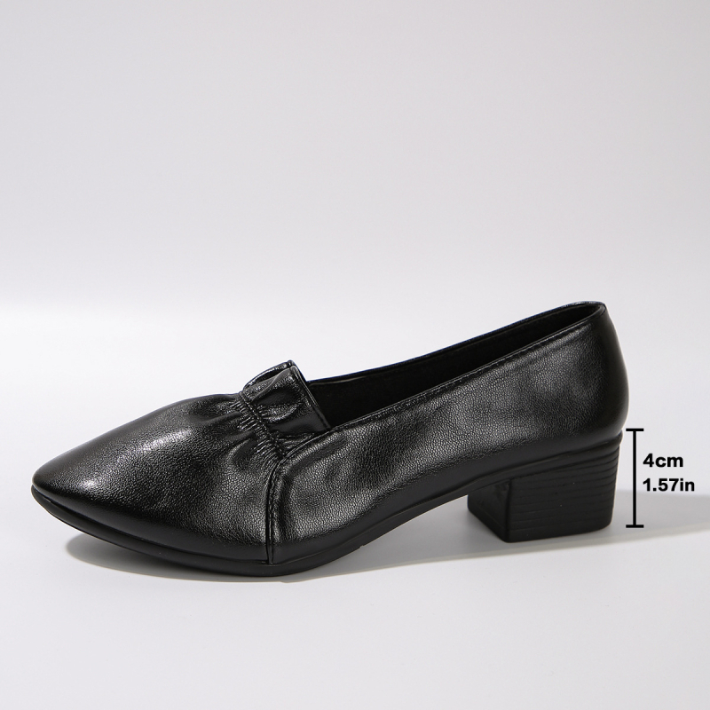 Dámske topánky z mäkkej kože s mäkkou podrážkou, jednovrstvové, jar 2024, nové, so stredným podpätkom, ležérne, univerzálne, s plytkými ústami, špicaté, malé kožené topánky, dámske