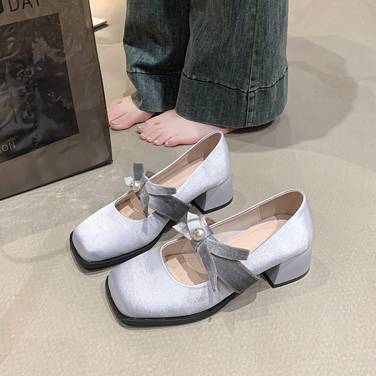 [Youshilai] Dámske topánky Mary Jane s francúzskymi perlami, jar 2025, nové, víliové, spoločenské topánky