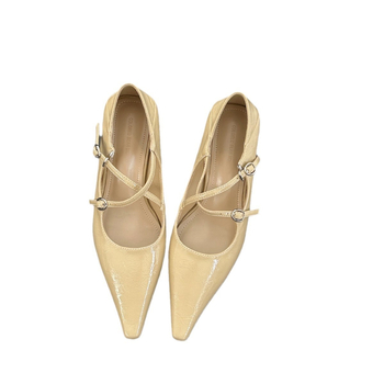 προτείνουμε τα ψηλοτάκουνα παπούτσια Mary Jane με γαλλική μυτερή γραμμή, γυναικεία παπούτσια εργασίας Mary Jane για την άνοιξη και το φθινόπωρο του 2025, κομψά και ρηχά τακούνια στιλέτο.