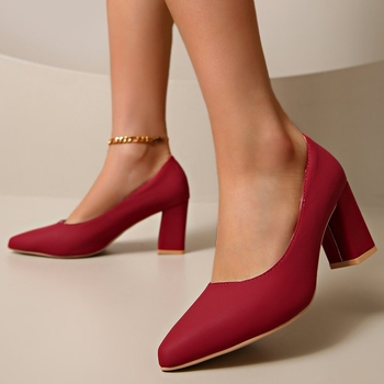 Užsienio prekyba Didelis dydis 2025 pavasario ir vasaros nauji seklios burnos aukštakulniai užsegami batai darbo batai su storais kulnais