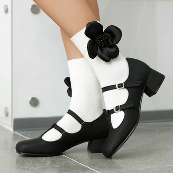 Retro Mary Jane ženske jednoslojne cipele za proljeće i jesen, kvadratni vrh, debela peta, visoka peta s šupljom kopčom u obliku slova T, visoke pete u britanskom stilu, ležerne