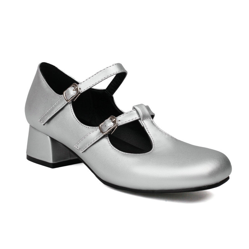 Retro Mary Jane ženske jednoslojne cipele za proljeće i jesen, kvadratni vrh, debela peta, visoka peta s šupljom kopčom u obliku slova T, visoke pete u britanskom stilu, ležerne