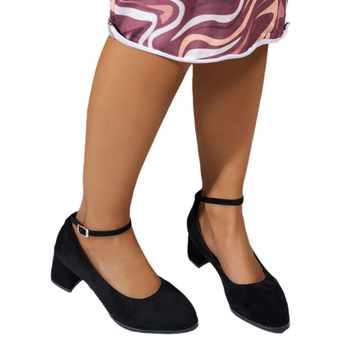 Εξωτερικό εμπόριο ψηλοτάκουνα plus size 2025 άνοιξη νέα ψηλοτάκουνα μόδα στρογγυλά μαύρα παπούτσια