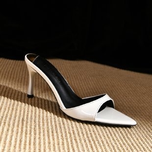 Papuče s otvorenim prstima u europskom i američkom stilu, ženske, prekogranične, nove, lakirane kožne sandale iz 2025., seksi visoke pete za žene