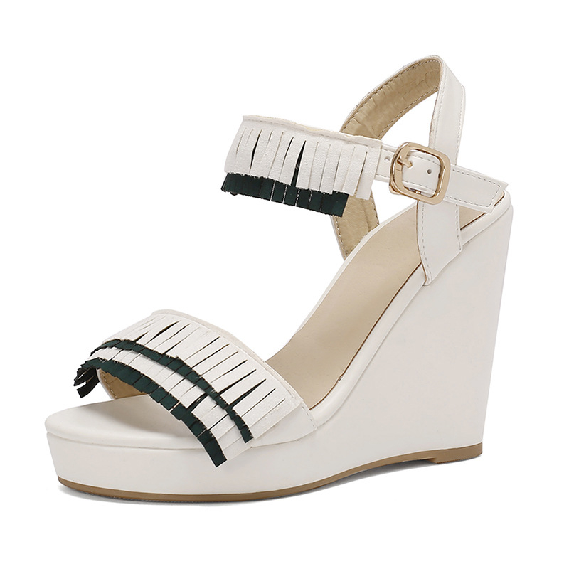 Сандали на клин с външна търговия 34-50 големи размери дамски обувки 2024 нови летни бохемски сандали с платформа и каишка