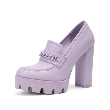 Άμεσες πωλήσεις από το εργοστάσιο με χοντρά τακούνια και φαρδιά σόλα σε χρώματα Macaron για γυναίκες, Casual, διασυνοριακή, αυθεντική προσφορά σχεδιασμού, εξαιρετικά ψηλά τακούνια