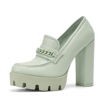 Άμεσες πωλήσεις από το εργοστάσιο με χοντρά τακούνια και φαρδιά σόλα σε χρώματα Macaron για γυναίκες, Casual, διασυνοριακή, αυθεντική προσφορά σχεδιασμού, εξαιρετικά ψηλά τακούνια