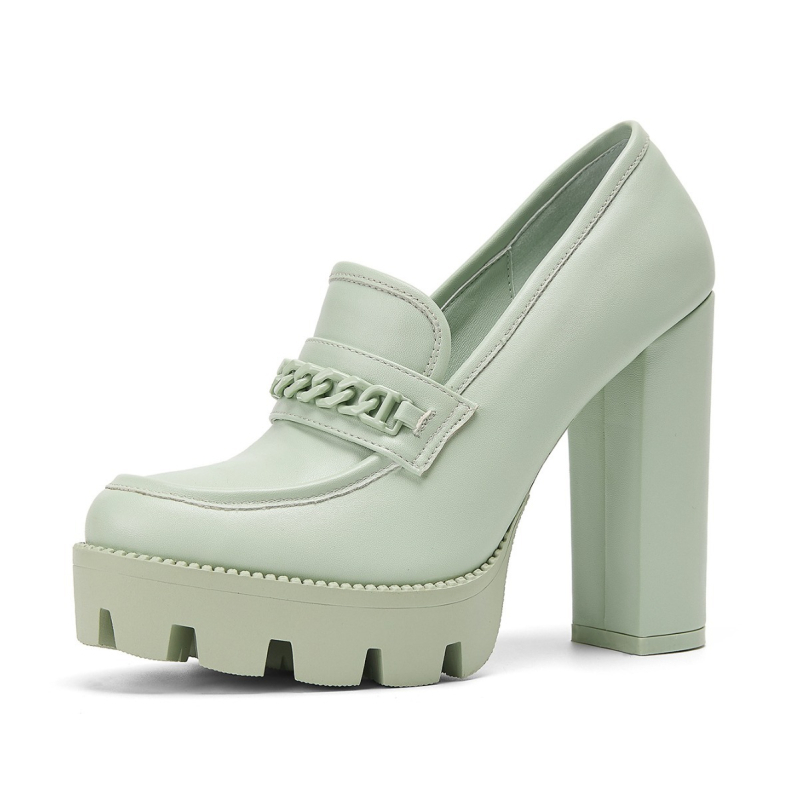 Άμεσες πωλήσεις από το εργοστάσιο με χοντρά τακούνια και φαρδιά σόλα σε χρώματα Macaron για γυναίκες, Casual, διασυνοριακή, αυθεντική προσφορά σχεδιασμού, εξαιρετικά ψηλά τακούνια