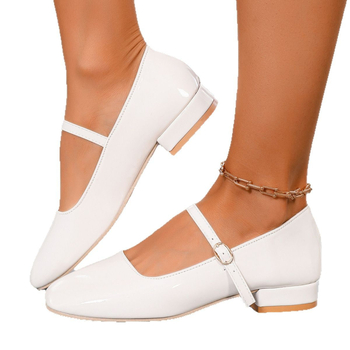 Γυναικεία παπούτσια Mary Jane, ιαπωνικού στιλ, καλοκαίρι 2025, κόκκινα λουστρίνι, δερμάτινα παπούτσια με τετράγωνη μύτη και γαλλική αγκράφα, σε στυλ νεράιδας, με χοντρό τακούνι