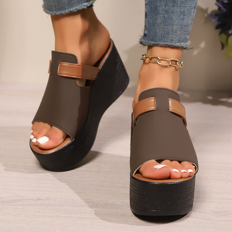 Dámske letné nové sandále na kline s hrubým spodkom, ktoré sú určené pre zahraničný obchod a cezhraničný obchod.