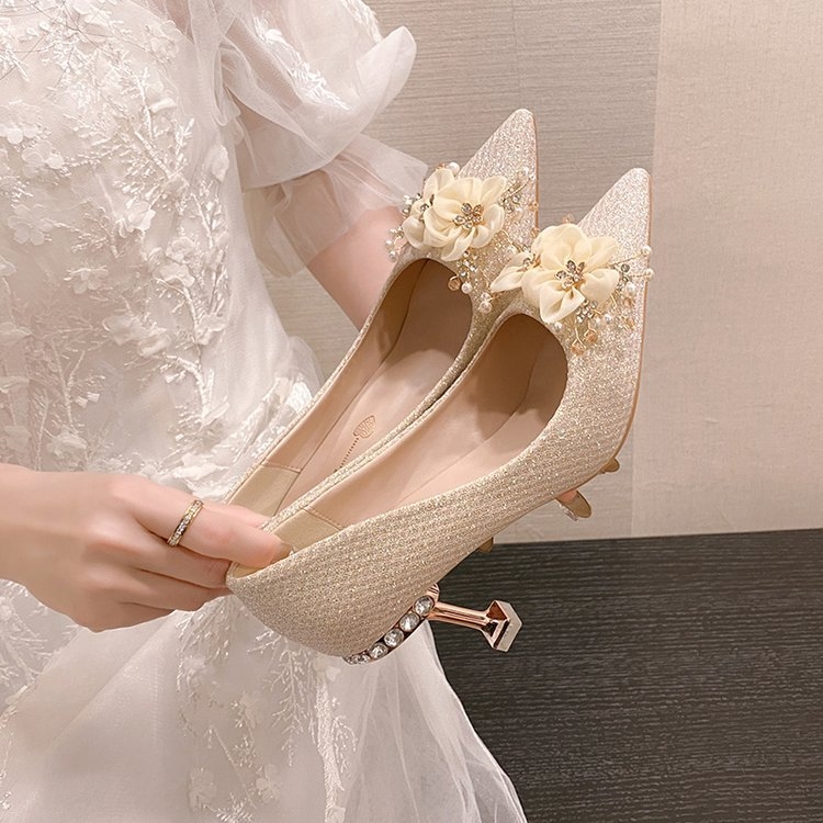 Proljeće 2024. Nove špicaste visoke pete za žene, cipele za mladenke sa štiklama, ženske modne cipele za vjenčanje