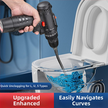 Gamyklinis tiesioginis buitinis elektrinis vamzdžių gilinimo įrenginys kanalizacijos įrankis plieninė viela virtuvės tualetas tualeto užsikimšimas