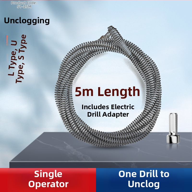 Gamyklinis tiesioginis buitinis elektrinis vamzdžių gilinimo įrenginys kanalizacijos įrankis plieninė viela virtuvės tualetas tualeto užsikimšimas