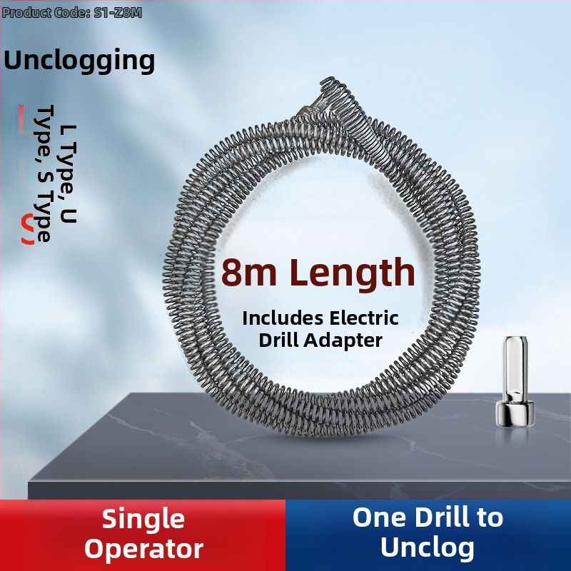 Gamyklinis tiesioginis buitinis elektrinis vamzdžių gilinimo įrenginys kanalizacijos įrankis plieninė viela virtuvės tualetas tualeto užsikimšimas