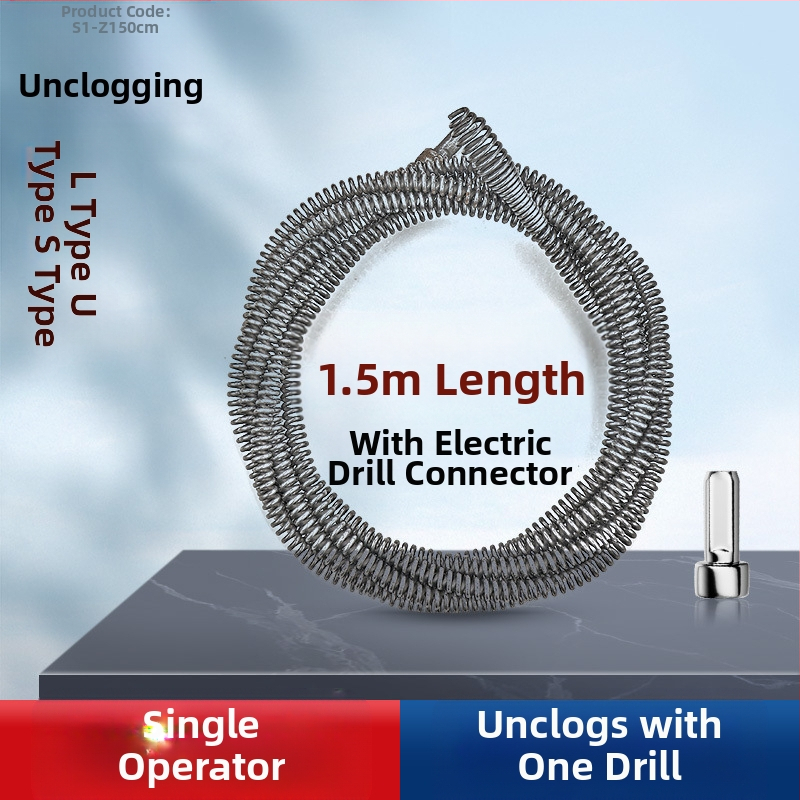 Gamyklinis tiesioginis buitinis elektrinis vamzdžių gilinimo įrenginys kanalizacijos įrankis plieninė viela virtuvės tualetas tualeto užsikimšimas