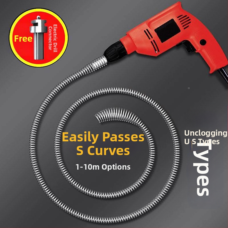 Gamyklinis tiesioginis buitinis elektrinis vamzdžių gilinimo įrenginys kanalizacijos įrankis plieninė viela virtuvės tualetas tualeto užsikimšimas