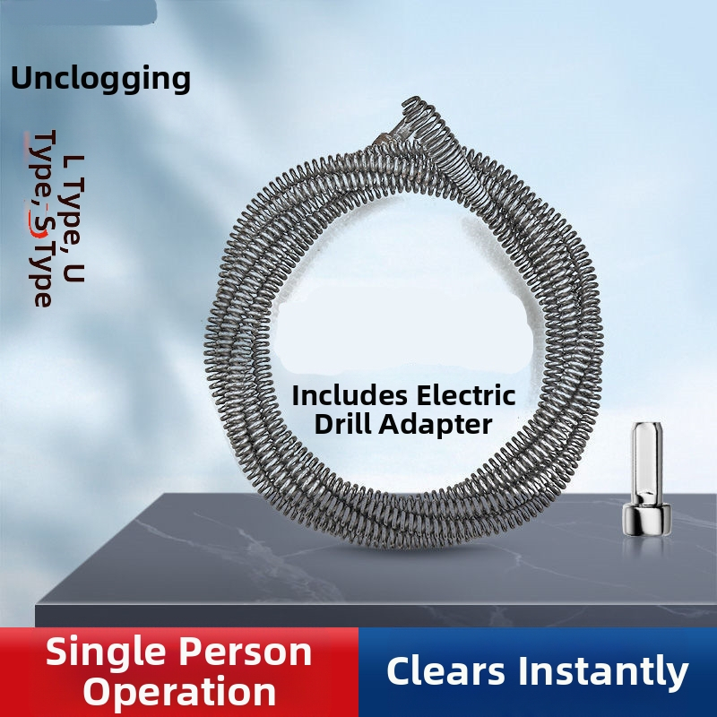 Gamyklinis tiesioginis buitinis elektrinis vamzdžių gilinimo įrenginys kanalizacijos įrankis plieninė viela virtuvės tualetas tualeto užsikimšimas