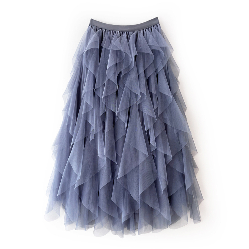 Tvornička veleprodaja 2023. elastični struk, moderna, univerzalna suknja za mršavljenje s mrežastim šavovima, nepravilne srednje duljine