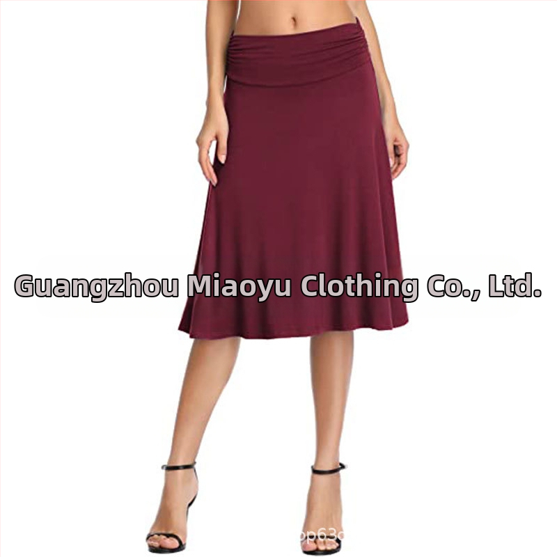 8816 Amazon AliExpress Dámska skladaná elastická rohatá joga sukňa s vysokým pásom midi sukňa