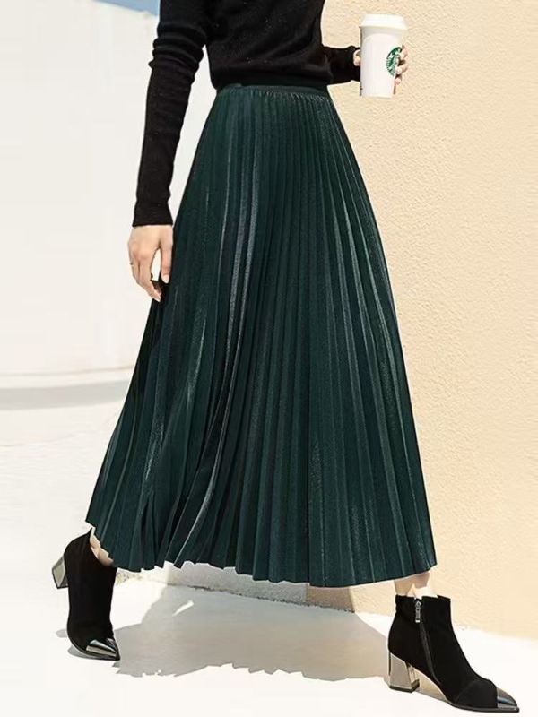 92 cm plisirana ljetna i jesenska nova velika suknja, bijela suknja visokog struka, drapirana, svestrana