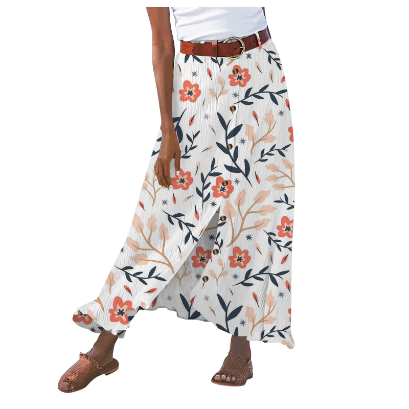 Ljetna nova europska i američka pamučna i lanena suknja Amazon prekogranična vanjska trgovina haljina s A-oblikovanjem bokova i struka