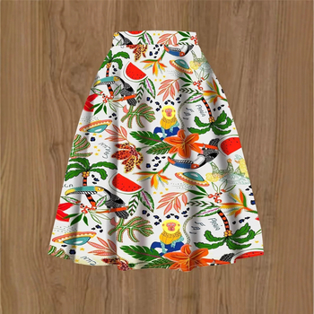 Ευρω-αμερικανικό στυλ Hepburn με άνεμο, καρδιά, τρισδιάστατη ψηφιακή εκτύπωση, φούστα μισού σώματος, γυναικεία διασυνοριακή φούστα σε γραμμή Α με εκτύπωση λουλουδιών και εκτύπωση εξωτερικού εμπορίου