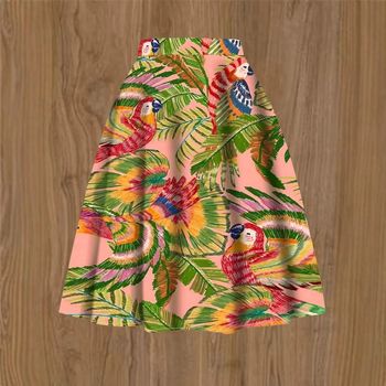 Ευρω-αμερικανικό στυλ Hepburn με άνεμο, καρδιά, τρισδιάστατη ψηφιακή εκτύπωση, φούστα μισού σώματος, γυναικεία διασυνοριακή φούστα σε γραμμή Α με εκτύπωση λουλουδιών και εκτύπωση εξωτερικού εμπορίου