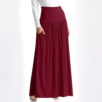 2024 Amazon Summer Hot Swim, Ευρωπαϊκό και Αμερικανικό Στυλ, Μονόχρωμη Ψηλόμεση, Casual, Χαλαρή Μακριά Φούστα, Διασυνοριακή Προμήθεια