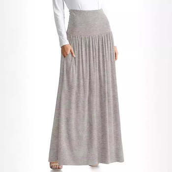 2024 Amazon Summer Hot Swim, Ευρωπαϊκό και Αμερικανικό Στυλ, Μονόχρωμη Ψηλόμεση, Casual, Χαλαρή Μακριά Φούστα, Διασυνοριακή Προμήθεια