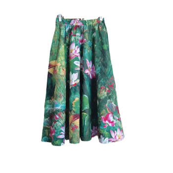 Πρωτότυπη γυναικεία καλοκαιρινή μακριά φούστα από βαμβάκι και λινό, ελαστική μέση, 4 μέτρα μεγάλη φούστα ομπρέλας χονδρικής, μια γενιά μαλλιών