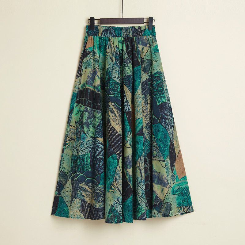 Originalna ženska ljetna duga suknja od pamuka i lana s elastičnim strukom, 4 metra, velika kišobran suknja, veleprodaja, generacija kose