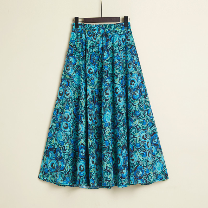 Originalna ženska ljetna duga suknja od pamuka i lana s elastičnim strukom, 4 metra, velika kišobran suknja, veleprodaja, generacija kose