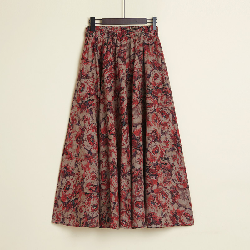 Originalna ženska ljetna duga suknja od pamuka i lana s elastičnim strukom, 4 metra, velika kišobran suknja, veleprodaja, generacija kose