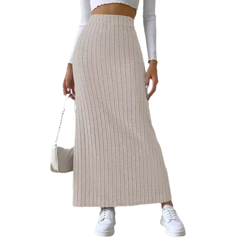 Nova ženska suknja visokog struka s bočnim prorezom, uska pletena suknja s prekograničnim Amazonom za proljeće i ljeto 2024. u Europi i Sjedinjenim Državama