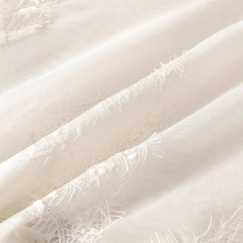 Francia hímzésű csipkehálós szoknya Női tavaszi/nyári 2025 új A-vonalú szoknya barackszínű fátyolszoknya bő lenge hosszú szoknya