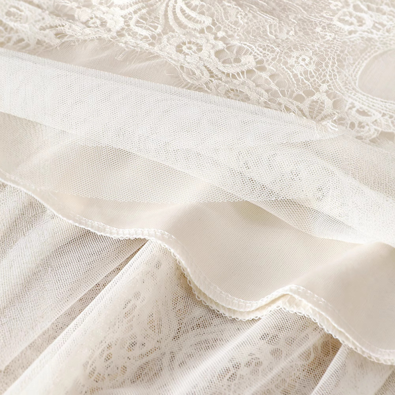 Francia hímzésű csipkehálós szoknya Női tavaszi/nyári 2025 új A-vonalú szoknya barackszínű fátyolszoknya bő lenge hosszú szoknya