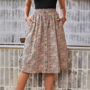 Amazon Европа и Съединените щати трансгранична външна търговия 2024 нова дамска модна едноредна ежедневна лятна пола