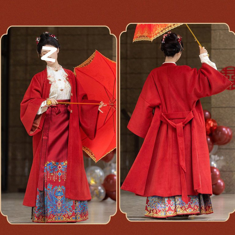 Yan Ran [Cui Luan] Uus kihluskleit Uus hiina punase hobuse näoga seelik Igapäevane ülikond Hanfu naiste röstsaia kleit