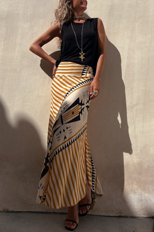 Najprodavanija prekogranična suknja A-uzorka za Europu i Sjedinjene Države iz 2023., udobna ležerna gornja suknja + prsluk bez rukava s resicama sa strane, udoban i prodavani set za Europu i Sjedinjene Države