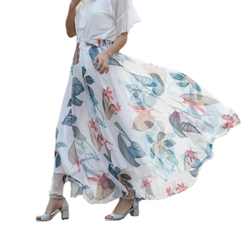Νέα γυναικεία πολύχρωμη φούστα από σιφόν, μποέμ φούστα μεγάλης διαβάθμισης, χονδρική γυναικεία μακριά φούστα