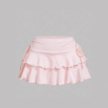 Секси асиметрична спортна пола с дизайн Y2K Millennium, плисирана дантела с ниска талия, ежедневна лятна пола