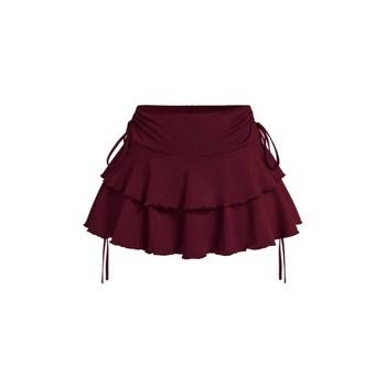 Секси асиметрична спортна пола с дизайн Y2K Millennium, плисирана дантела с ниска талия, ежедневна лятна пола