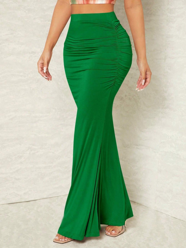 Europska i američka prekogranična ženska odjeća Amazon TMEU jesenska i zimska neovisna stanica visokog struka tanka elastična plisirana suknja s ribljim repom