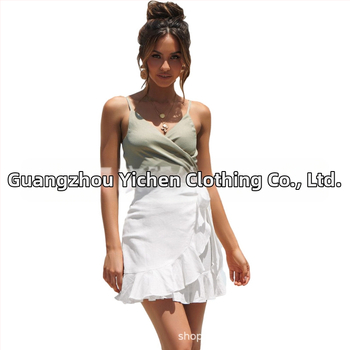 Γυναικεία κοντή φούστα Amazon από την Ευρώπη και την Αμερική, μονόχρωμη, ψηλόμεση, πολύχρωμη φούστα μέχρι τους γοφούς, σε διασυνοριακό στυλ, 8766