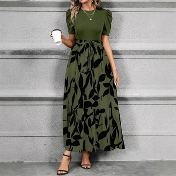 Amazon AliExpress prekogranična prodaja za europske i američke ženske elegantne haljine visokog struka s cvjetnim printom